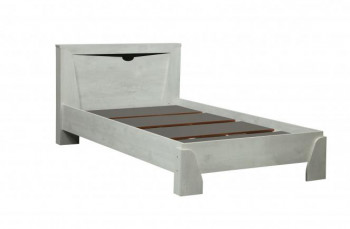 Кровать одинарная 33.07 с настилом "Лючия" (ш. 900)/(бетон пайн белый / венге / белый) в Козульке - kozulka.mebel54.com | фото