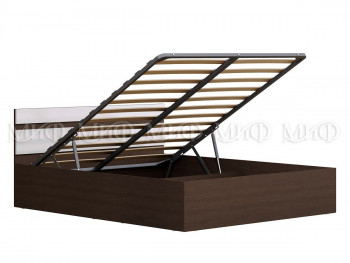 Кровать с подъемным механизмом Нэнси 1,6м (Венге/Белый глянец) в Козульке - kozulka.mebel54.com | фото