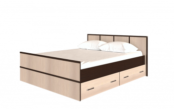 Кровать Сакура с настилом и ящиками 1,4 (Венге/Лоредо) в Козульке - kozulka.mebel54.com | фото
