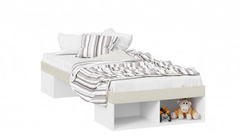 Кровать «Сканди»  Дуб Гарден/Белый в Козульке - kozulka.mebel54.com | фото