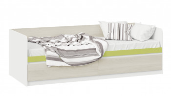 Кровать «Сканди» с 2 ящиками Дуб Гарден/Белый/Зеленый в Козульке - kozulka.mebel54.com | фото