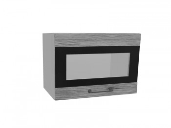 Лофт ПГСФ 500 шкаф верхний горизонтальный со стеклом и фотопечатью (Дуб майский/корпус Серый) в Козульке - kozulka.mebel54.com | фото