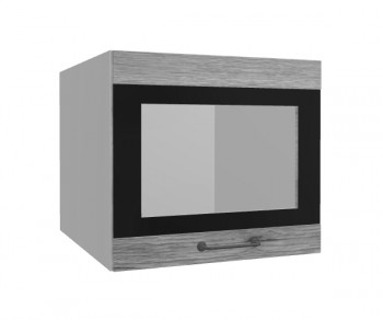 Лофт ВПГСФ 500 шкаф верхний горизонтальный со стеклом высокий с фотопечатью (Дуб майский/корпус Серый) в Козульке - kozulka.mebel54.com | фото