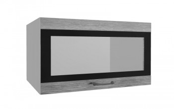 Лофт ВПГСФ 800 шкаф верхний горизонтальный со стеклом высокий с фотопечатью (Дуб майский/корпус Серый) в Козульке - kozulka.mebel54.com | фото