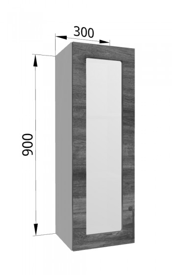 Лофт ВПС 300 шкаф верхний со стеклом высокий (Дуб бурый/корпус Серый) в Козульке - kozulka.mebel54.com | фото