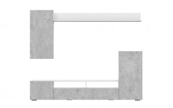 Мебель для гостиной МГС 4 (Белый/Цемент светлый) в Козульке - kozulka.mebel54.com | фото