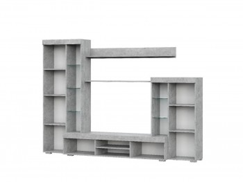 Мебель для гостиной МГС 5 Цемент светлый / Белый в Козульке - kozulka.mebel54.com | фото