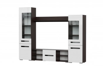 Мебель для гостиной МГС 6 (Исполнение 1/Венге/Белый глянец) в Козульке - kozulka.mebel54.com | фото