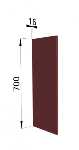 Панель торцевая П Квадро (для шкафа верхнего) Красная кожа в Козульке - kozulka.mebel54.com | фото