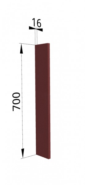 Панель торцевая ПТ 400 Квадро (для шкафа торцевого верхнего) Красная кожа в Козульке - kozulka.mebel54.com | фото