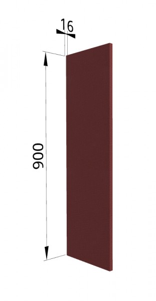 Панель торцевая ВП Квадро (для шкафа верхнего высокого) Красная кожа в Козульке - kozulka.mebel54.com | фото