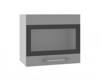 Ройс ВПГСФ 500 Шкаф верхний горизонтальный со стеклом с фотопечатью высокий (Графит софт/корпус Серый) в Козульке - kozulka.mebel54.com | фото