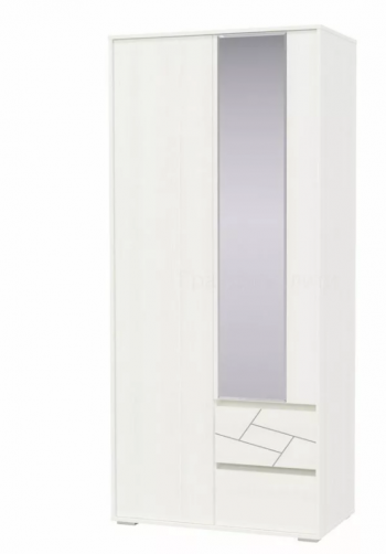 Шкаф 2-х дверный с ящиками Аделина 1000 Рамух белый в Козульке - kozulka.mebel54.com | фото
