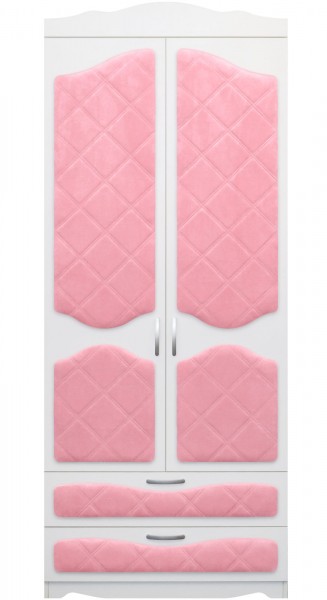 Шкаф 2-х створчатый с ящиками серии Иллюзия 36 Светло-розовый в Козульке - kozulka.mebel54.com | фото