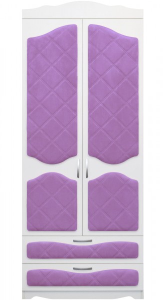 Шкаф 2-х створчатый с ящиками серии Иллюзия 67 Светло-фиолетовый в Козульке - kozulka.mebel54.com | фото