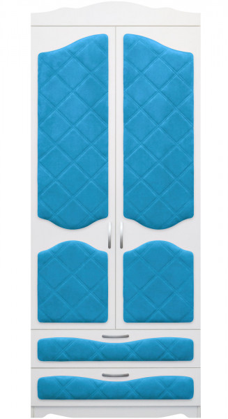 Шкаф 2-х створчатый с ящиками серии Иллюзия 84 Ярко-голубой в Козульке - kozulka.mebel54.com | фото