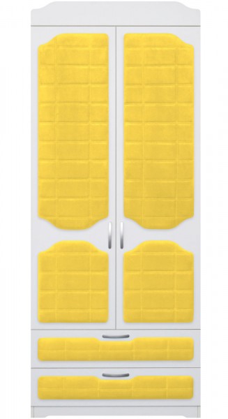 Шкаф 2-х створчатый с ящиками серии Спорт 74 Жёлтый в Козульке - kozulka.mebel54.com | фото