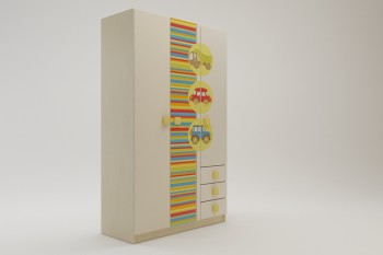 Шкаф 3-х створчатый с ящиками Клаксон (Бежевый/корпус Клен) в Козульке - kozulka.mebel54.com | фото