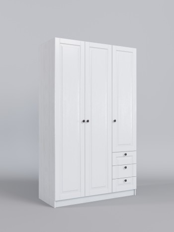 Шкаф 3-х створчатый с ящиками Классика (Белый/корпус Выбеленное дерево) в Козульке - kozulka.mebel54.com | фото