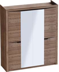 Шкаф четырехдверный Соренто с комплектом полок (3 шт)Дуб стирлинг/Кофе структурный матовый в Козульке - kozulka.mebel54.com | фото