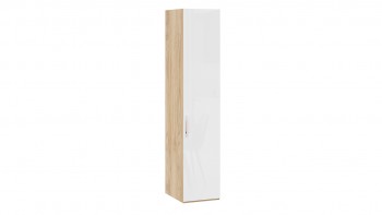 Шкаф для белья с 1 глухой дверью «Эмбер» Яблоня Беллуно/Белый глянец в Козульке - kozulka.mebel54.com | фото