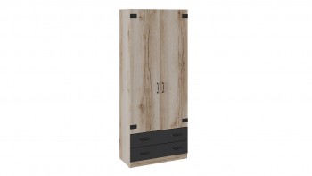 Шкаф для одежды комбинированный «Окланд» (Фон Черный/Дуб Делано) в Козульке - kozulka.mebel54.com | фото