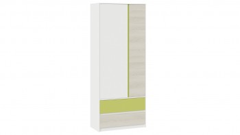 Шкаф для одежды комбинированный «Сканди» Дуб Гарден/Белый/Зеленый в Козульке - kozulka.mebel54.com | фото