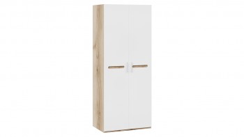 Шкаф для одежды с 2-мя дверями «Фьюжн» Дуб Делано/Белый глянец в Козульке - kozulka.mebel54.com | фото