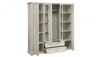 Шкаф для одежды "Сохо" (бетон пайн белый/2 ящика/зеркало) в Козульке - kozulka.mebel54.com | фото