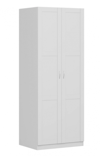 Шкаф двухдверный Пегас сборный белый в Козульке - kozulka.mebel54.com | фото