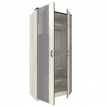 Техно ЛД 678.130.000.007 Шкаф 2-хстворчатый с комбинированными дверями (Дуб Крафт белый/Серый шифер) в Козульке - kozulka.mebel54.com | фото