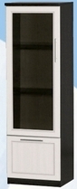 Шкаф нижний с ящиком и стеклодверью ДЛЯ ГОСТИНОЙ ШНЯС-450 Венге/Дуб выбеленный в Козульке - kozulka.mebel54.com | фото