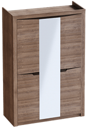 Шкаф трехдверный Соренто Дуб стирлинг/Кофе структурный матовый в Козульке - kozulka.mebel54.com | фото