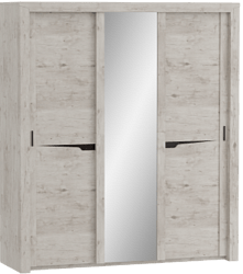 Шкаф трехдверный Соренто с раздвижными дверями Дуб бонифаций/Кофе структурный матовый в Козульке - kozulka.mebel54.com | фото