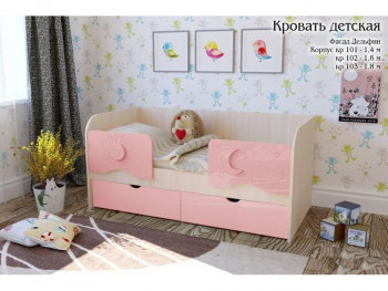 Соня Кровать детская 2 ящика 1.6 Розовый глянец в Козульке - kozulka.mebel54.com | фото