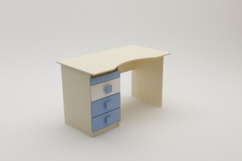Стол (столешница с выемкой) Скай (Синий/Белый/корпус Клен) в Козульке - kozulka.mebel54.com | фото