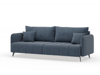 Валериан диван трёхместный прямой Синий, ткань RICO FLEX 101 в Козульке - kozulka.mebel54.com | фото